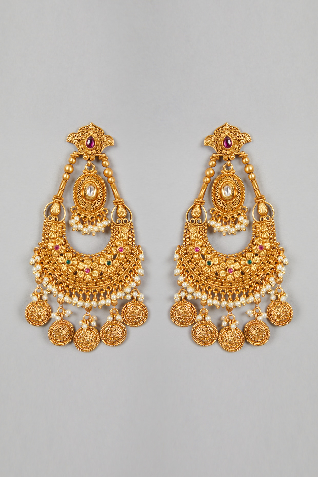Discover Avani Gold Plated Moissanite and Pearl chain Silver Earrings |  Paksha - Paksha India