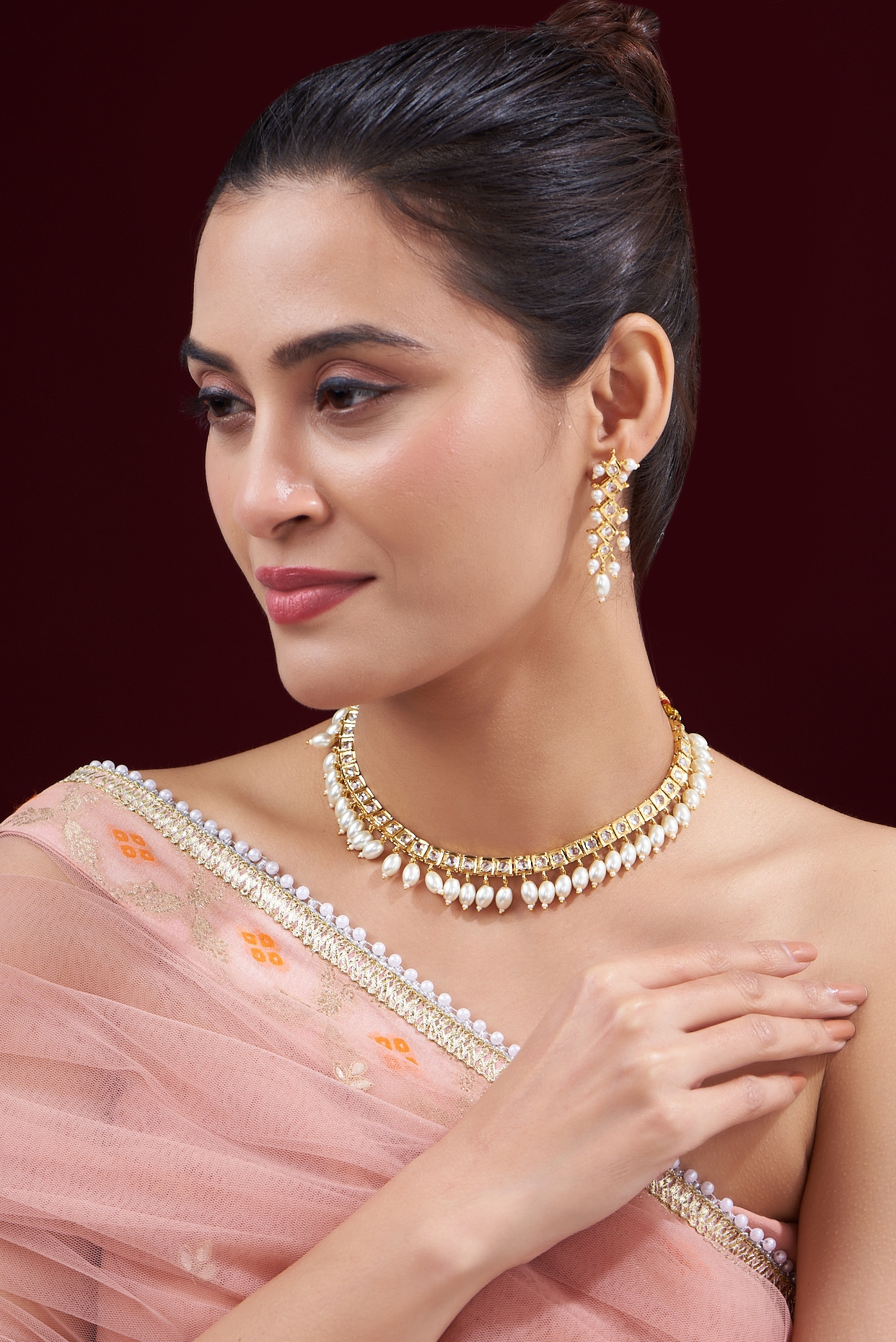 Polki deals pearl jewellery