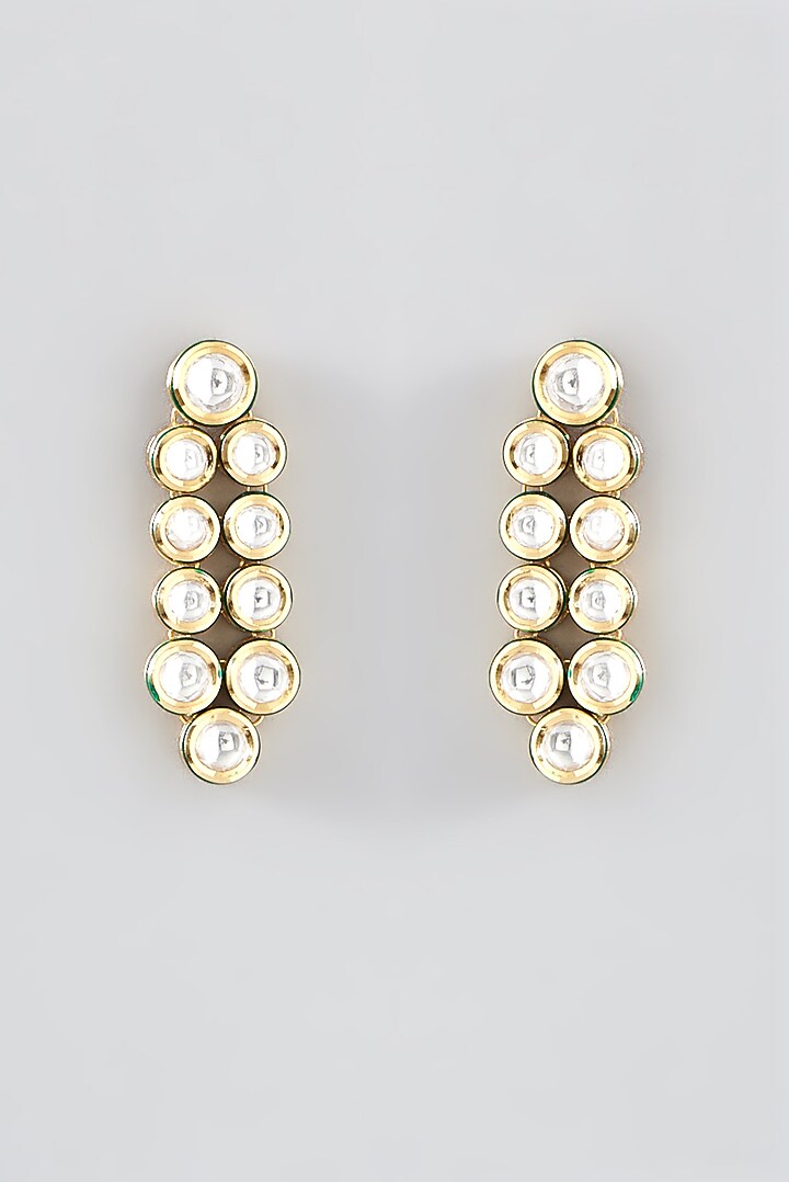 Gold Finish Kundan Polki Choker Necklace Set by VASTRAA Jewellery at Pernia's Pop Up Shop