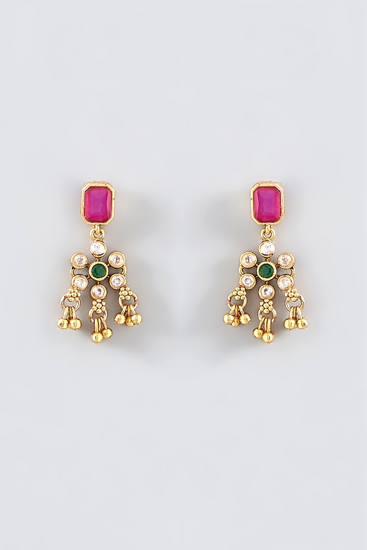 Gold Finish Kundan Polki Choker Necklace Set by VASTRAA Jewellery at Pernia's Pop Up Shop