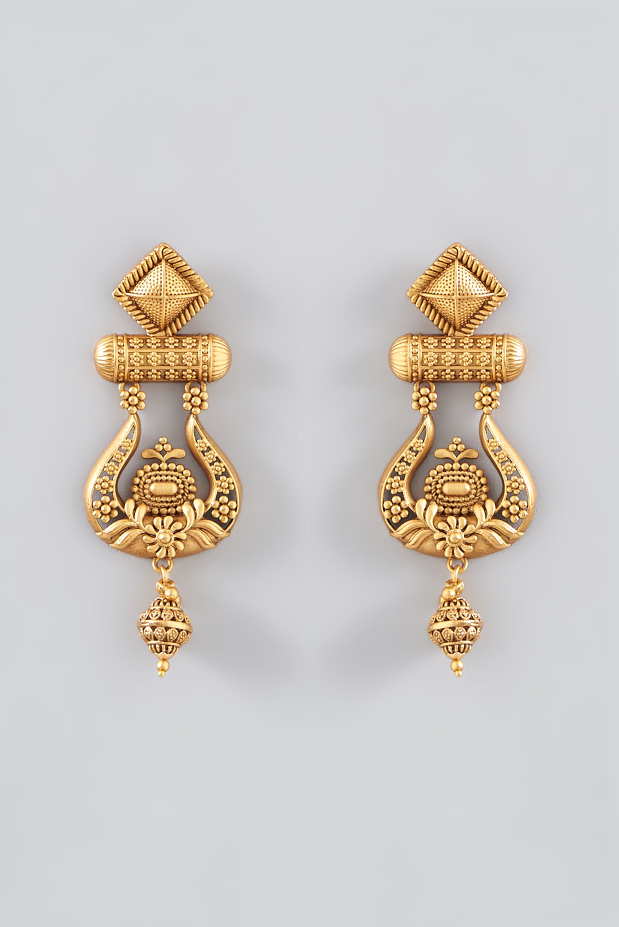 Buy 22K Yellow Gold Danglers Earrings VER2055 Online from Vaibhav Jewellers