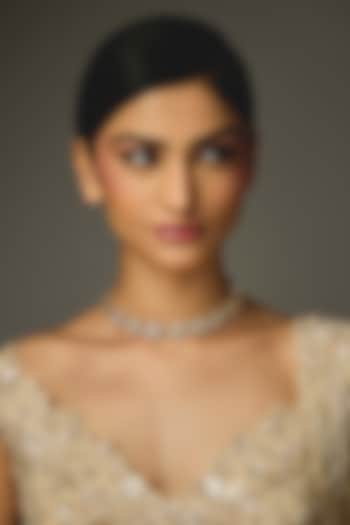 Gold Finish Stone Necklace by VASTRAA Jewellery at Pernia's Pop Up Shop