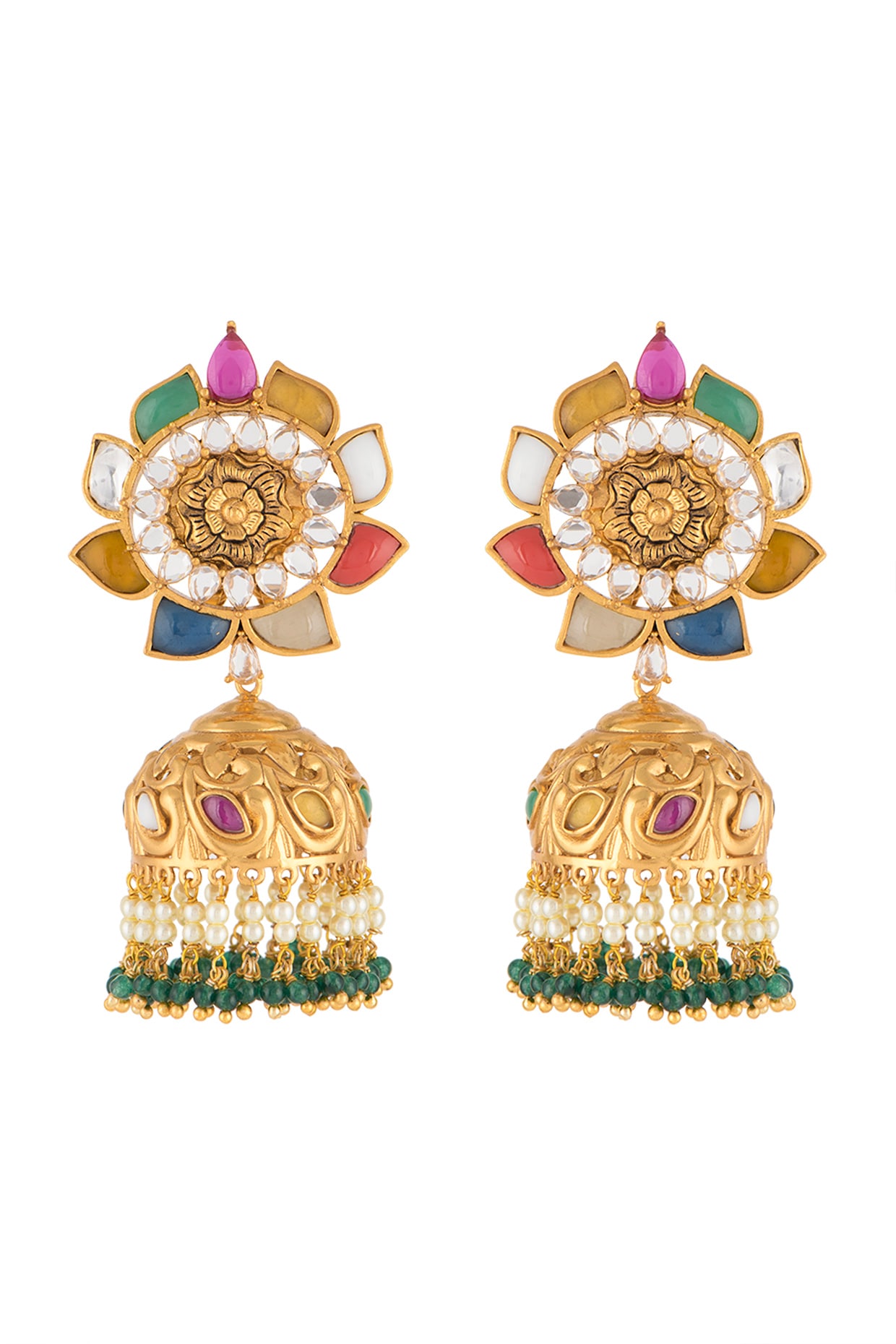 navratna jhumka designs