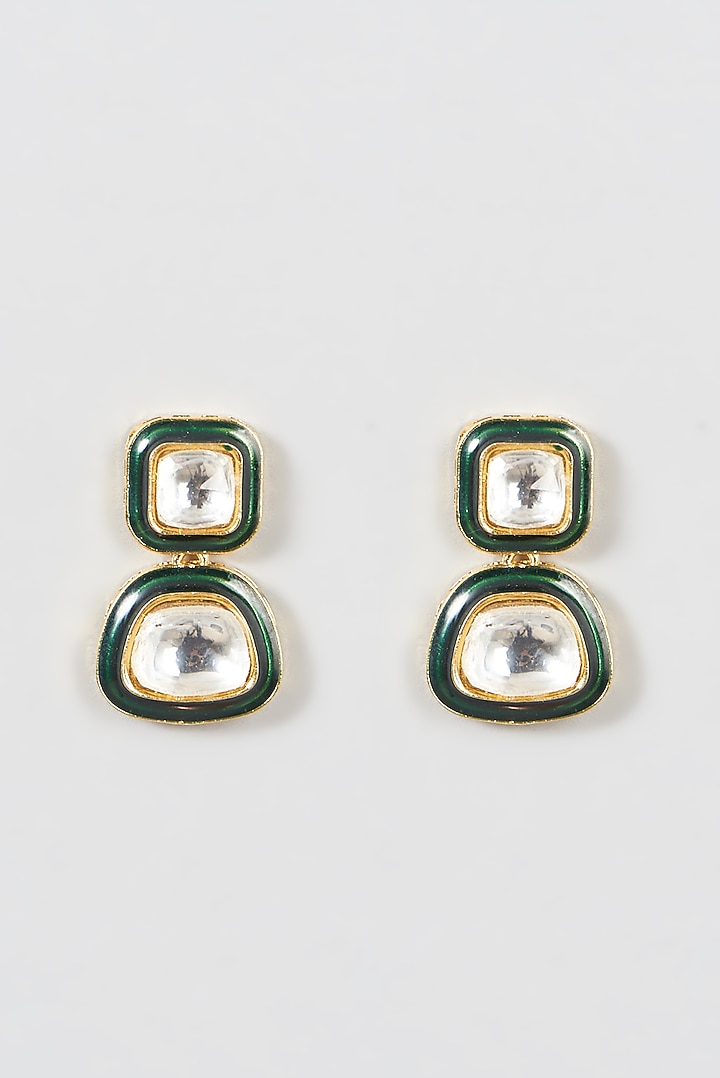 Two Tone Finish Kundan Polki Necklace Set by VASTRAA Jewellery at Pernia's Pop Up Shop