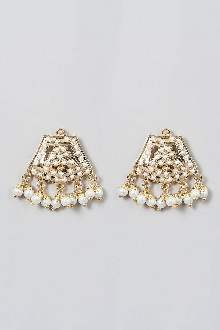 Gold Finish Kundan Polki & Pearl Necklace Set by VASTRAA Jewellery at Pernia's Pop Up Shop