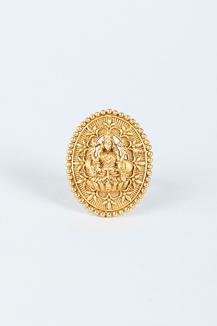 Gold Finish RIng by VASTRAA Jewellery at Pernia's Pop Up Shop