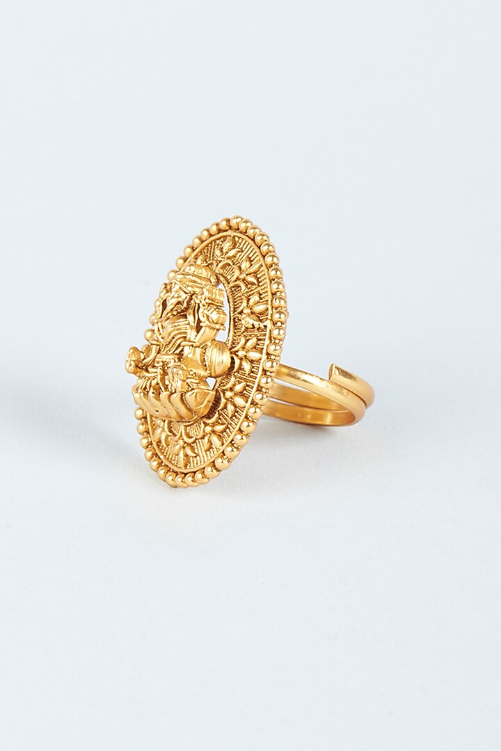 Gold Finish RIng by VASTRAA Jewellery at Pernia's Pop Up Shop