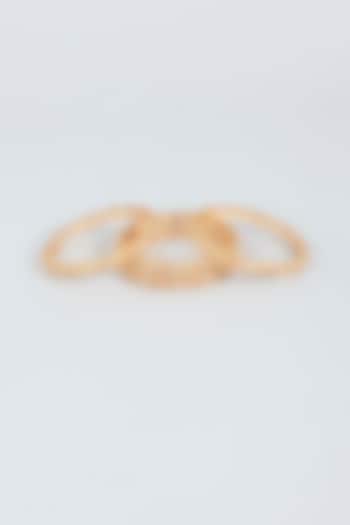 Gold Finish Non-Openable Bangles (Set of 4) by VASTRAA Jewellery