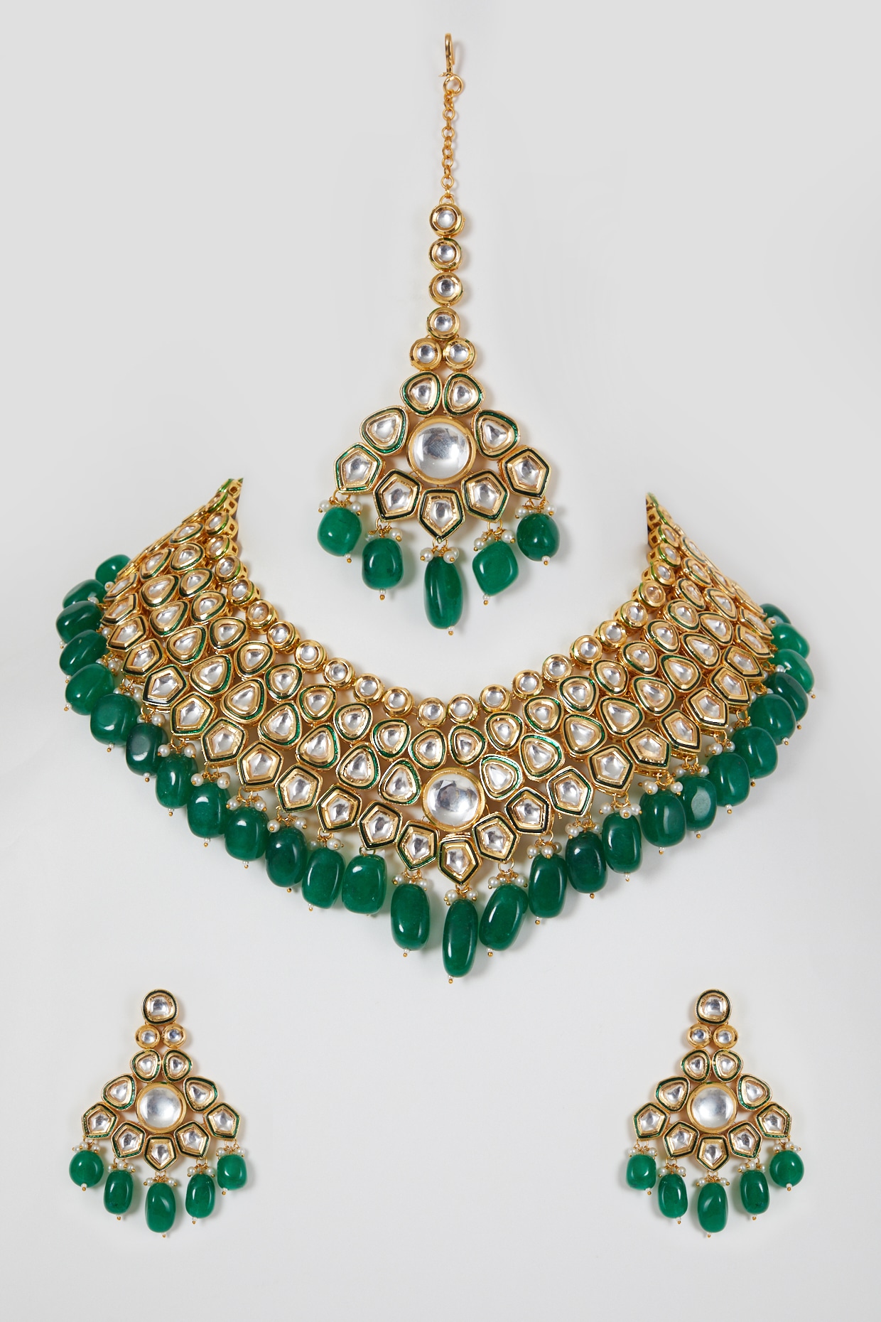 kundan polki pendant set
