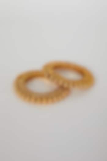 Gold Finish Bangles (Set of 2) by VASTRAA Jewellery at Pernia's Pop Up Shop