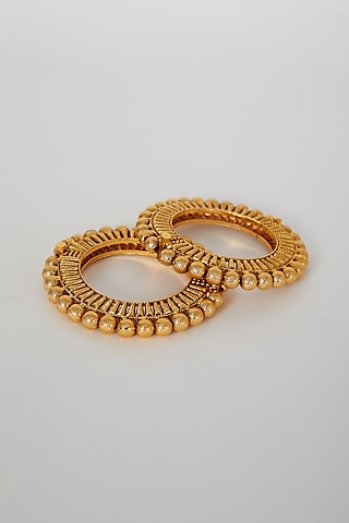 Gold Finish Bangles (Set of 2) by VASTRAA Jewellery
