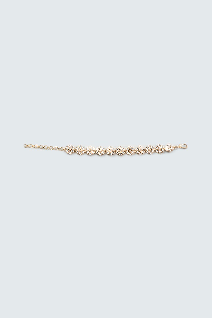 Gold Finish Kundan Polki Bracelets by VASTRAA Jewellery at Pernia's Pop Up Shop