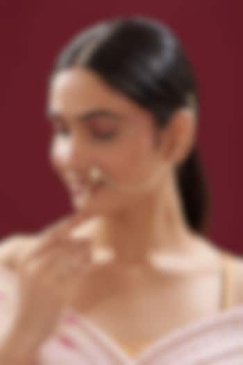 Gold Finish Kundan Polki & Pearl Nose Ring by VASTRAA Jewellery at Pernia's Pop Up Shop
