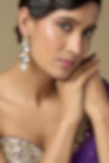 Gold Finish Mixed Metal Dangler Earrings by VASTRAA Jewellery at Pernia's Pop Up Shop