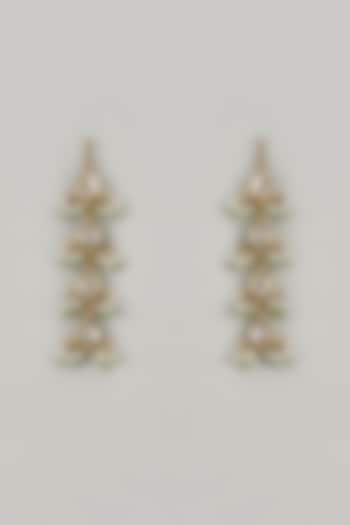 Gold Finish Multi-Colored Stone Dangler Earrings by VASTRAA Jewellery at Pernia's Pop Up Shop