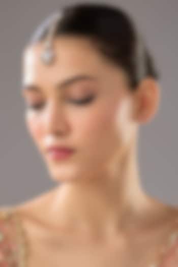 Gold Finish Kundan Polki Maangtikka by VASTRAA Jewellery at Pernia's Pop Up Shop