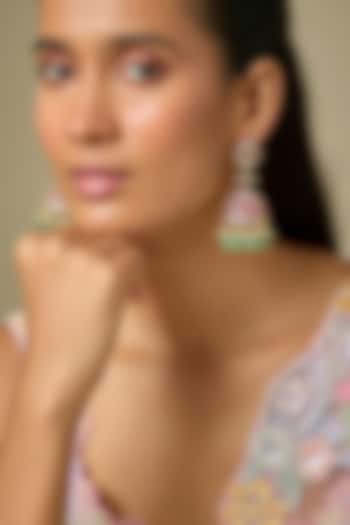 Gold Finish Kundan Polki & Ruby Stone Dangler Earrings by VASTRAA Jewellery at Pernia's Pop Up Shop