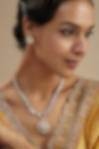 Gold Finish Kundan Polki Long Necklace by VASTRAA Jewellery at Pernia's Pop Up Shop