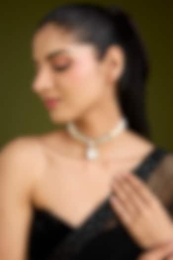 Gold Finish Kundan Polki Choker Necklace by VASTRAA Jewellery at Pernia's Pop Up Shop