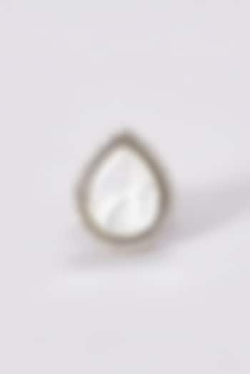 White Finish Kundan Polki Ring by VASTRAA Jewellery at Pernia's Pop Up Shop