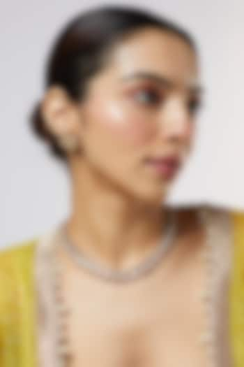 Gold Finish Kundan Polki Necklace Set by VASTRAA Jewellery at Pernia's Pop Up Shop