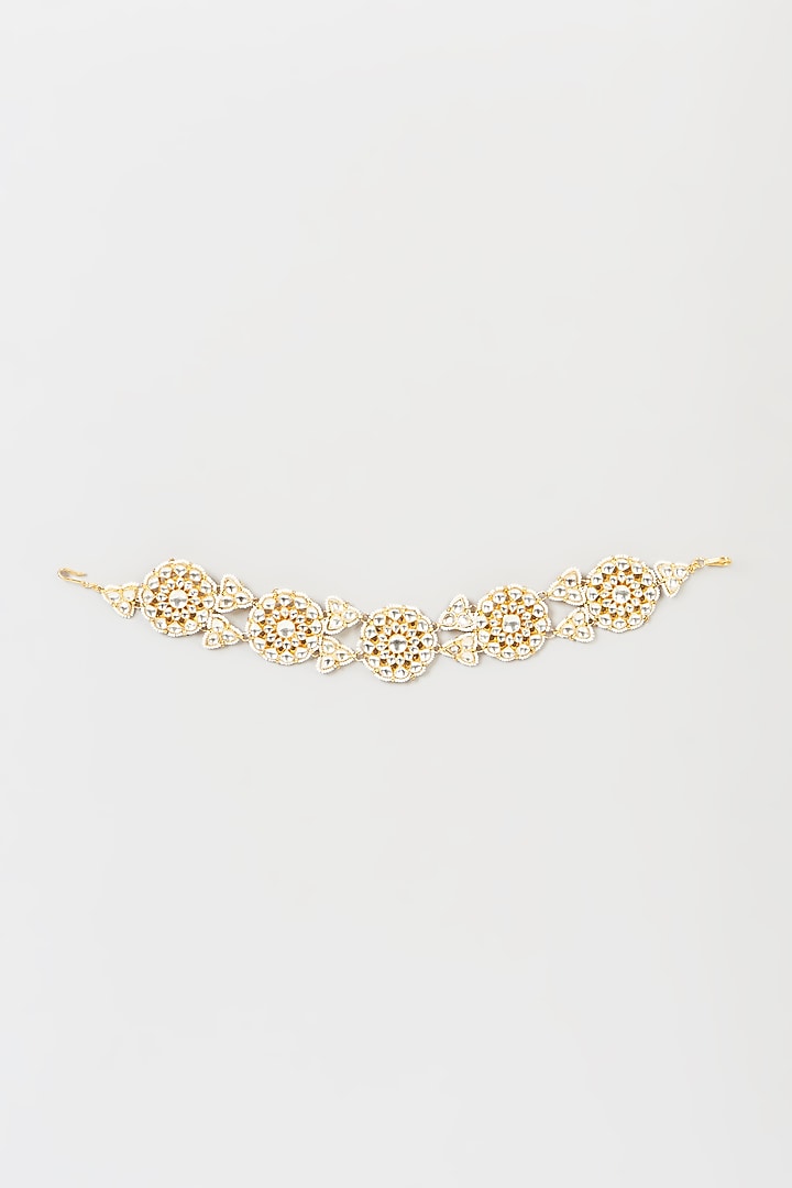 Gold Finish Pachi Kundan Polki Sheeshphool by VASTRAA Jewellery at Pernia's Pop Up Shop