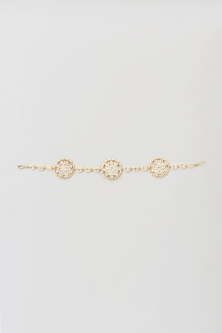 Gold Finish Pachi Kundan Polki Sheeshphool by VASTRAA Jewellery at Pernia's Pop Up Shop