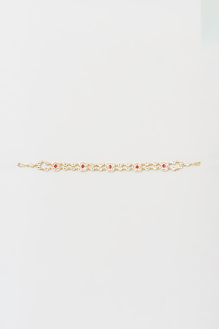 Gold Finish Pachi Kundan Polki Sheeshphool by VASTRAA Jewellery at Pernia's Pop Up Shop