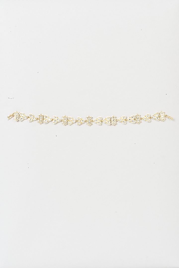 Gold Finish Pachi Kundan Polki Sheeshphool by VASTRAA Jewellery at Pernia's Pop Up Shop