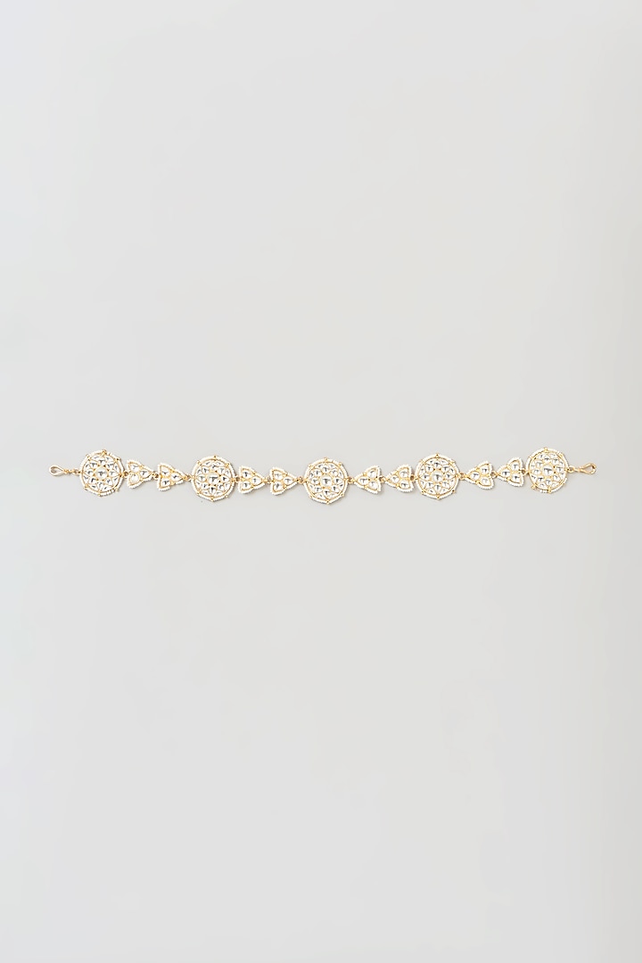Gold Finish Pachi Kundan Polki Sheeshphool by VASTRAA Jewellery at Pernia's Pop Up Shop