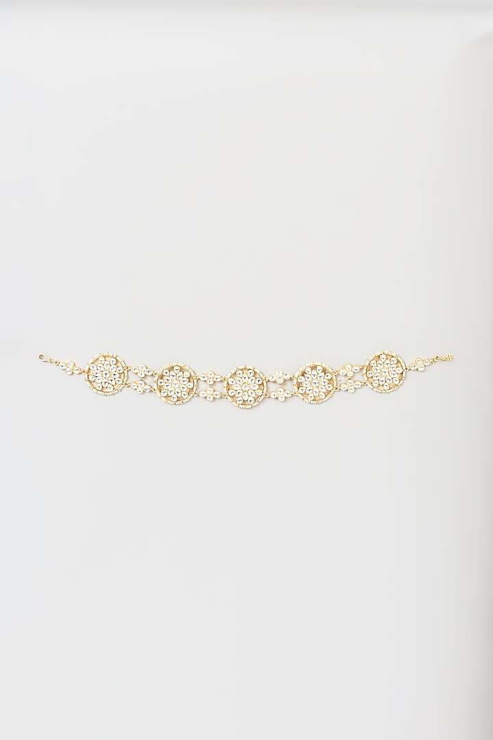 Gold Finish Pachi Kundan Polki Sheeshphool by VASTRAA Jewellery at Pernia's Pop Up Shop