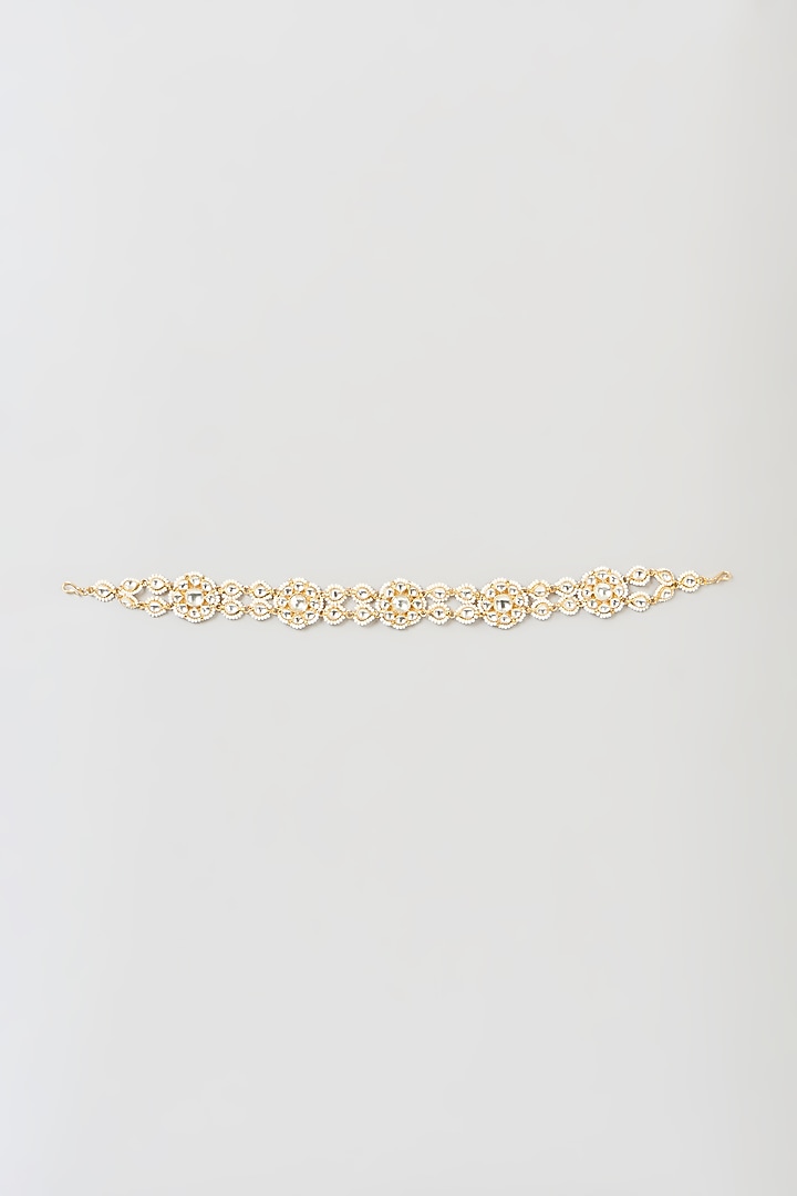 Gold Finish Pachi Kundan Polki Sheeshphool by VASTRAA Jewellery at Pernia's Pop Up Shop