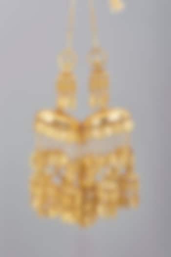 Gold Finish Pearl Kaleeras (Set of 2) by VASTRAA Jewellery