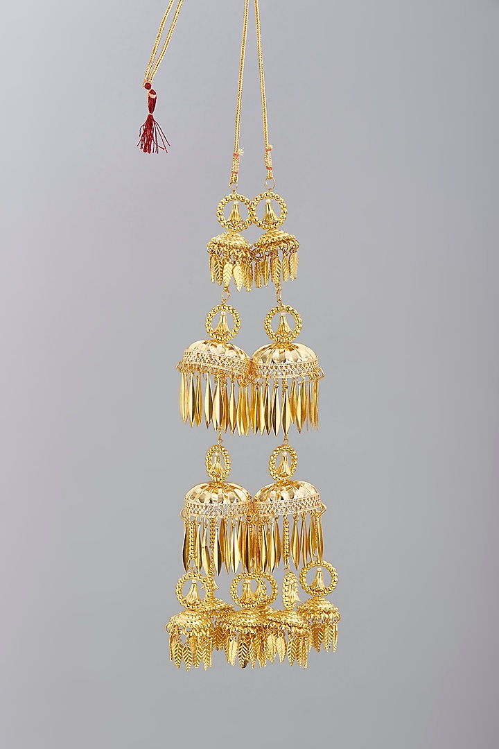 Gold Finish Kaleeras (Set of 2) by VASTRAA Jewellery