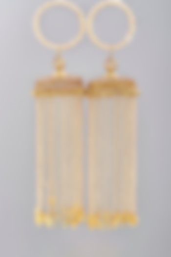 Gold Finish Pearl Kaleeras (Set of 2) by VASTRAA Jewellery