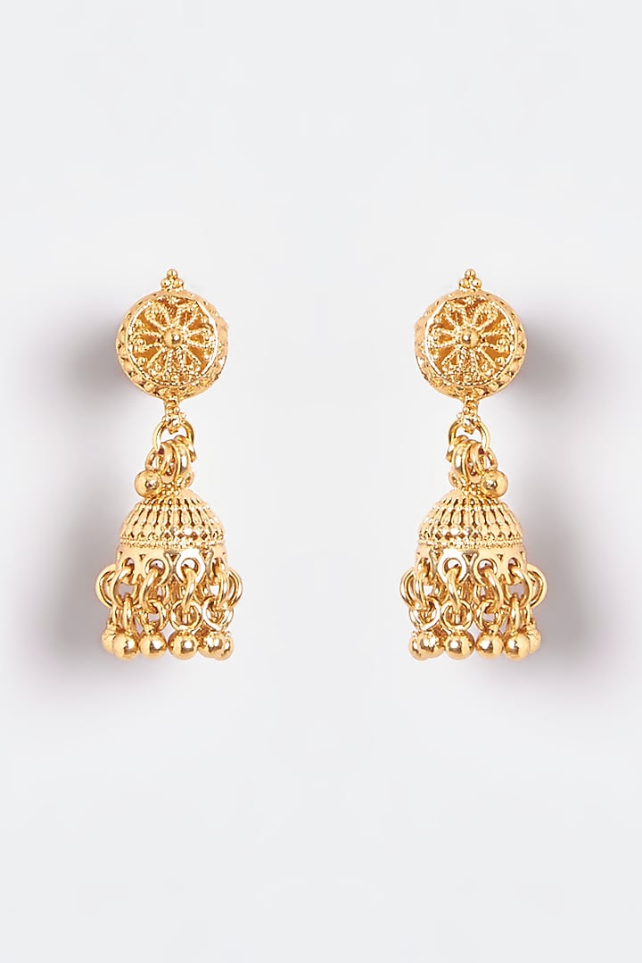 Gold Finish Kundan Polki Temple Mala Set by VASTRAA Jewellery at Pernia's Pop Up Shop