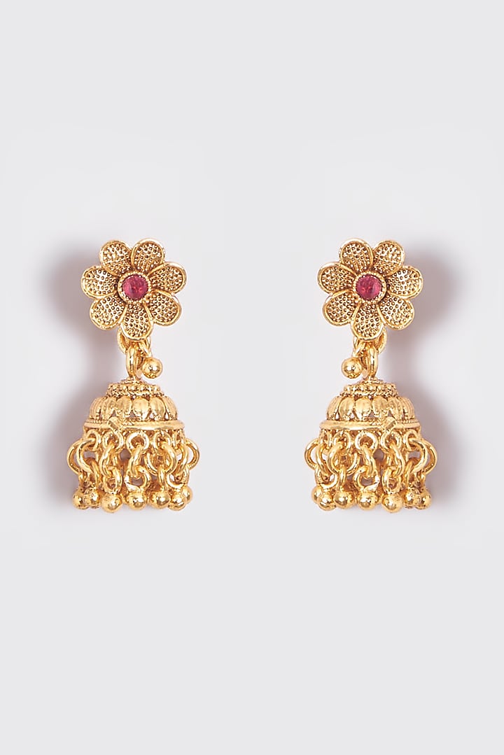 Gold Finish Kundan Polki Temple Mala Set by VASTRAA Jewellery at Pernia's Pop Up Shop