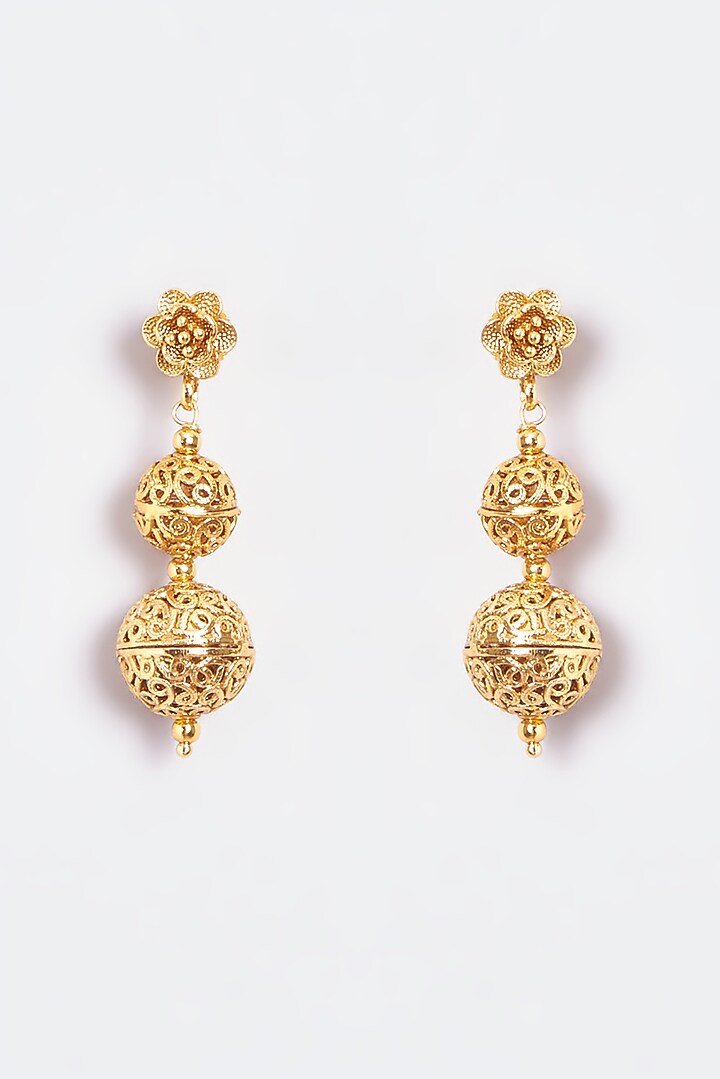 Gold Finish Kundan Polki Temple Mala Set by VASTRAA Jewellery at Pernia's Pop Up Shop