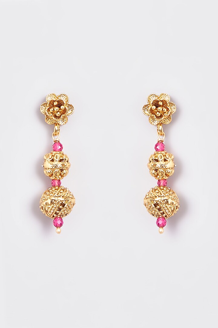 Gold Finish Kundan Polki Temple Mala Set by VASTRAA Jewellery at Pernia's Pop Up Shop