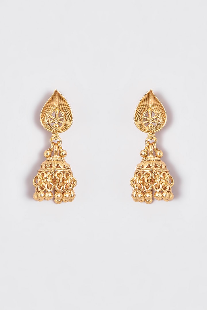 Gold Finish Kundan Polki Temple Mala Set by VASTRAA Jewellery at Pernia's Pop Up Shop