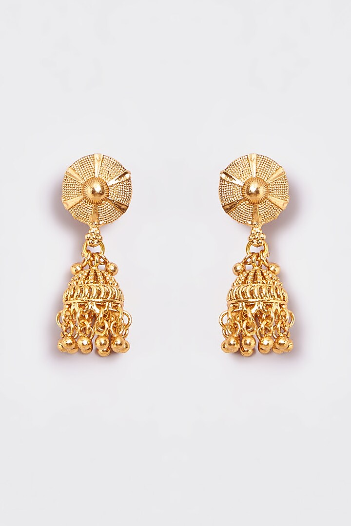 Gold Finish Kundan Polki Temple Layered Necklace Set by VASTRAA Jewellery at Pernia's Pop Up Shop