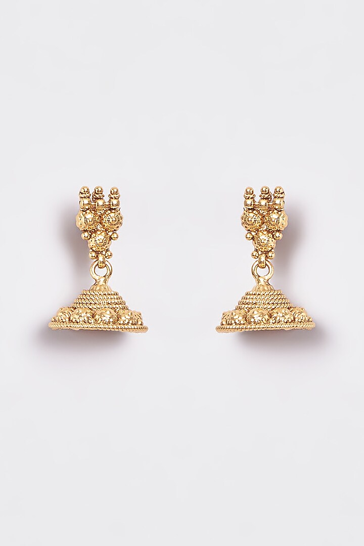 Gold Finish Kundan Polki Temple Choker Necklace Set by VASTRAA Jewellery at Pernia's Pop Up Shop