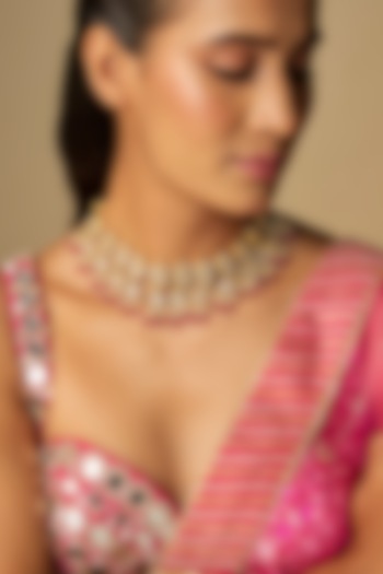 Gold Finish Necklace by VASTRAA Jewellery at Pernia's Pop Up Shop