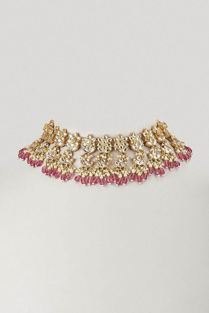 Gold Finish Necklace by VASTRAA Jewellery at Pernia's Pop Up Shop
