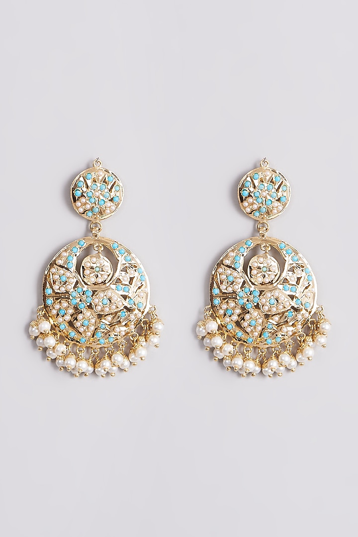 Gold Finish Pearl Necklace Set by VASTRAA Jewellery at Pernia's Pop Up Shop