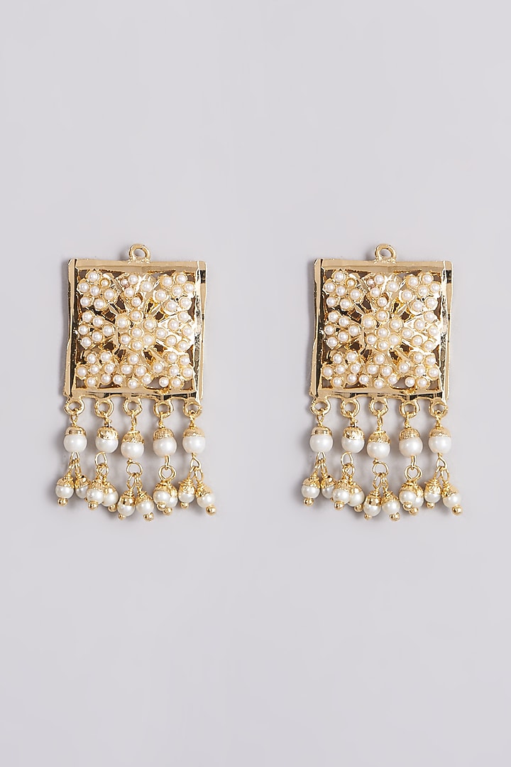 Gold Finish Pearl Necklace Set by VASTRAA Jewellery at Pernia's Pop Up Shop
