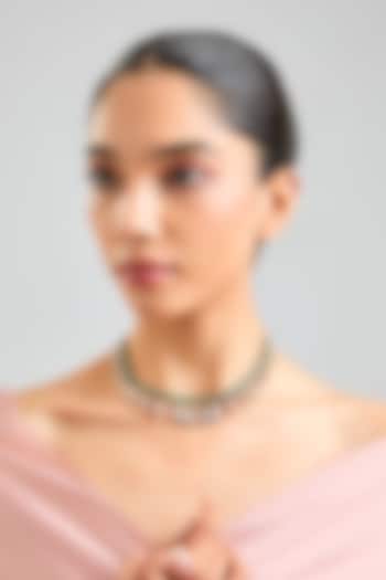 Green Beaded Choker Necklace by VASTRAA Jewellery at Pernia's Pop Up Shop
