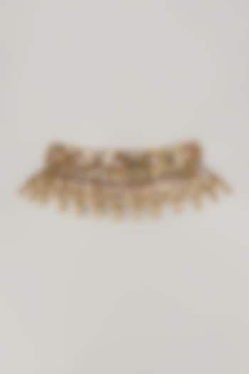 Gold Finish Multi-Colored Stone Choker Necklace by VASTRAA Jewellery at Pernia's Pop Up Shop