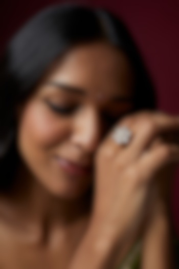 Gold Finish Kundan Polki Ring by VASTRAA Jewellery at Pernia's Pop Up Shop