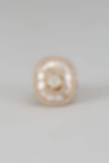 Gold Finish Kundan Polki Ring by VASTRAA Jewellery at Pernia's Pop Up Shop